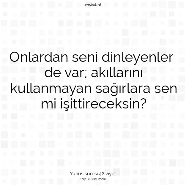 Ayetbul | Kuran Mealleri | Quran | Yunus suresi 42. ayet