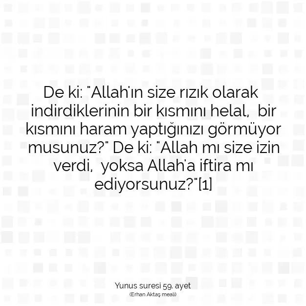 Ayetbul | Kuran Mealleri | Quran | Yunus suresi 59. ayet