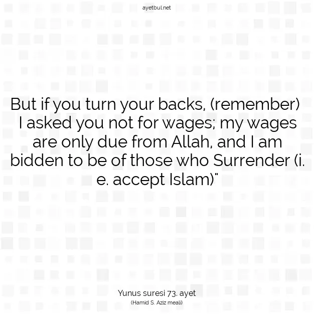 Ayetbul | Kuran Mealleri | Quran | Yunus suresi 73. ayet