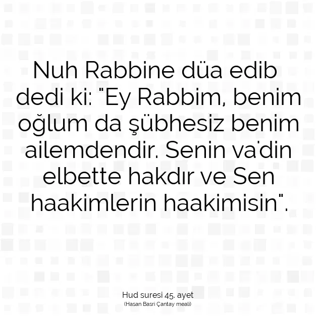Ayetbul | Kuran Mealleri | Quran | Hud suresi 45. ayet