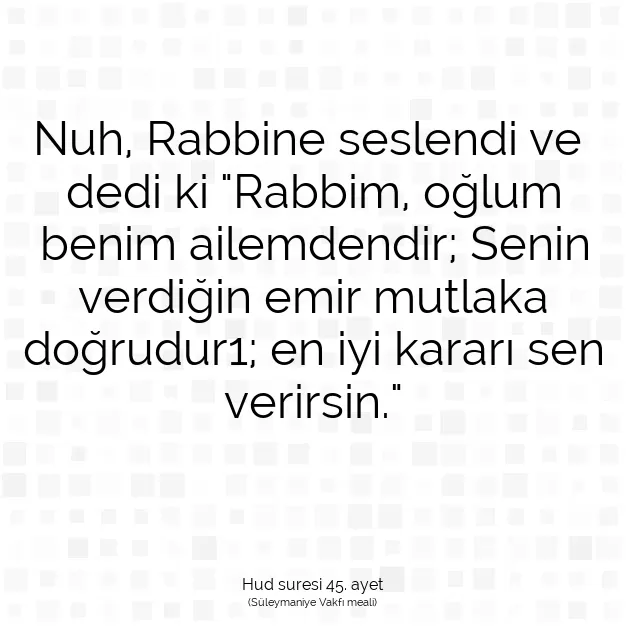 Ayetbul | Kuran Mealleri | Quran | Hud suresi 45. ayet