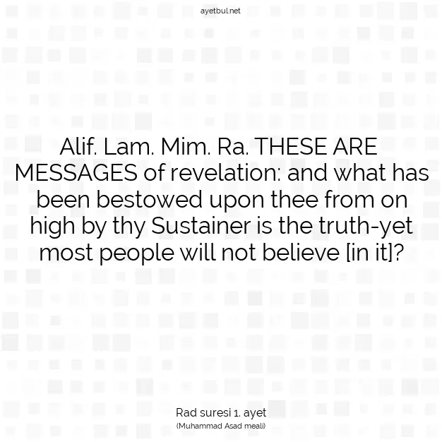 Ayetbul | Kuran Mealleri | Quran | Rad suresi 1. ayet