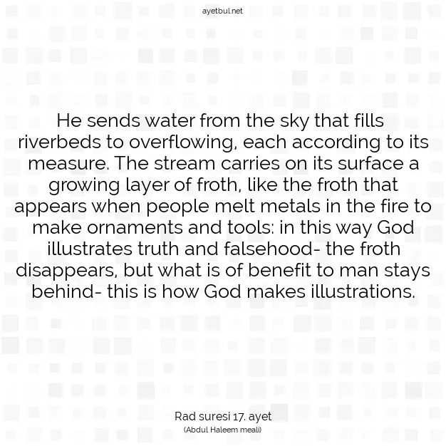 Ayetbul | Kuran Mealleri | Quran | Rad suresi 17. ayet