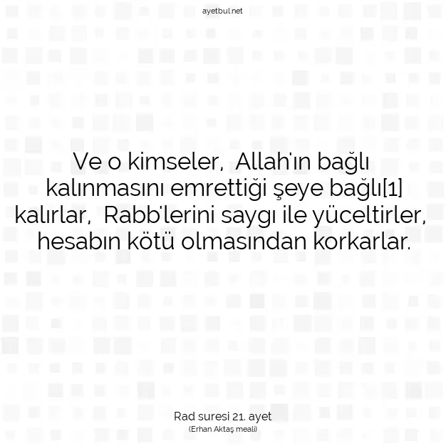 Ayetbul | Kuran Mealleri | Quran | Rad suresi 21. ayet