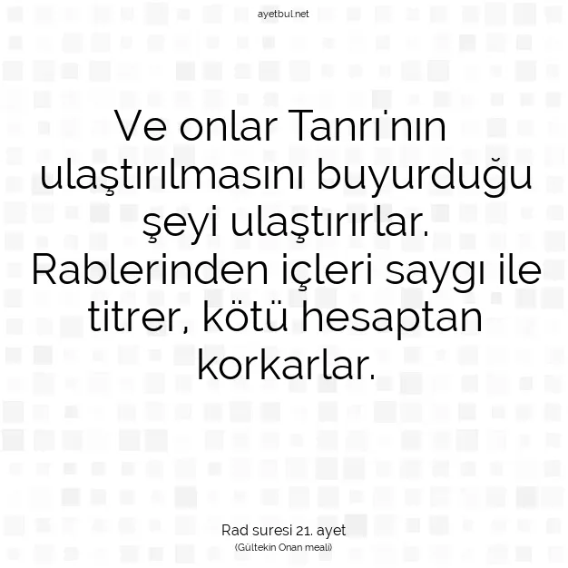 Ayetbul | Kuran Mealleri | Quran | Rad suresi 21. ayet
