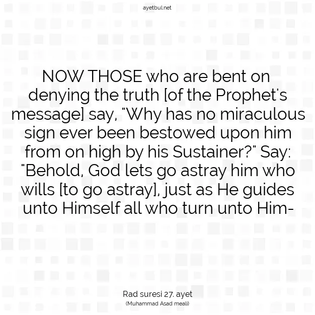 Ayetbul | Kuran Mealleri | Quran | Rad suresi 27. ayet