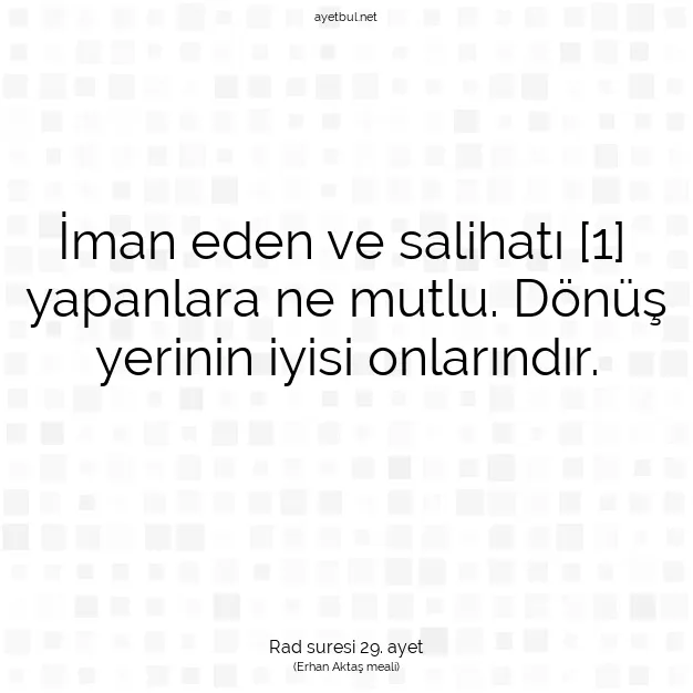 Ayetbul | Kuran Mealleri | Quran | Rad suresi 29. ayet