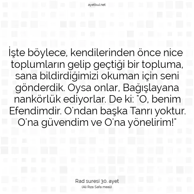Ayetbul | Kuran Mealleri | Quran | Rad suresi 30. ayet