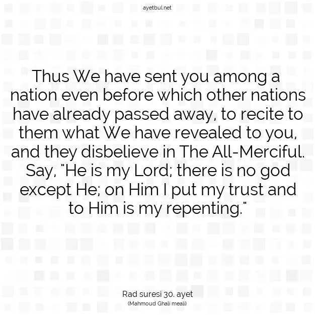 Ayetbul | Kuran Mealleri | Quran | Rad suresi 30. ayet
