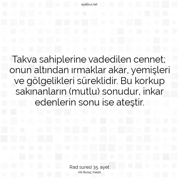 Ayetbul | Kuran Mealleri | Quran | Rad suresi 35. ayet