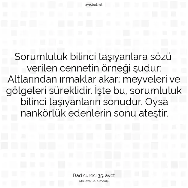 Ayetbul | Kuran Mealleri | Quran | Rad suresi 35. ayet