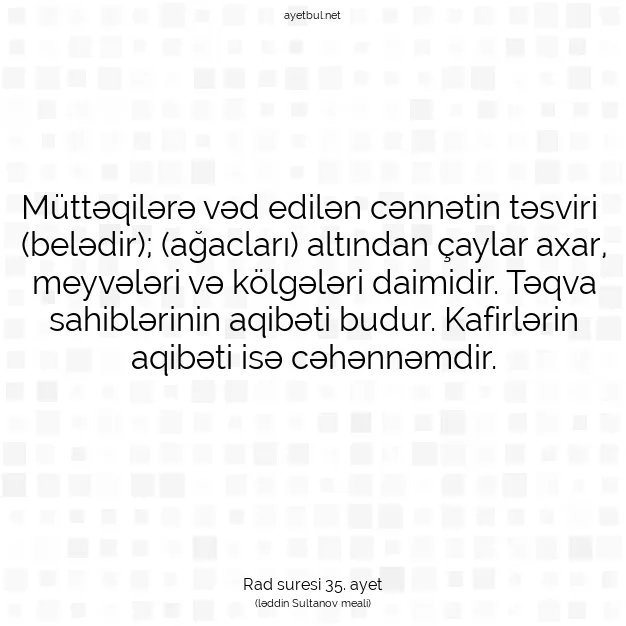 Ayetbul | Kuran Mealleri | Quran | Rad suresi 35. ayet