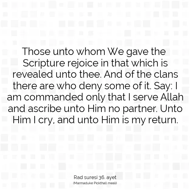 Ayetbul | Kuran Mealleri | Quran | Rad suresi 36. ayet