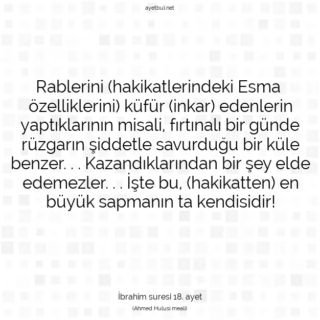 Ayetbul | Kuran Mealleri | Quran | İbrahim suresi 18. ayet