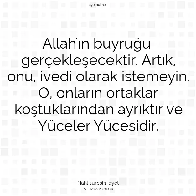 Ayetbul | Kuran Mealleri | Quran | Nahl suresi 1. ayet