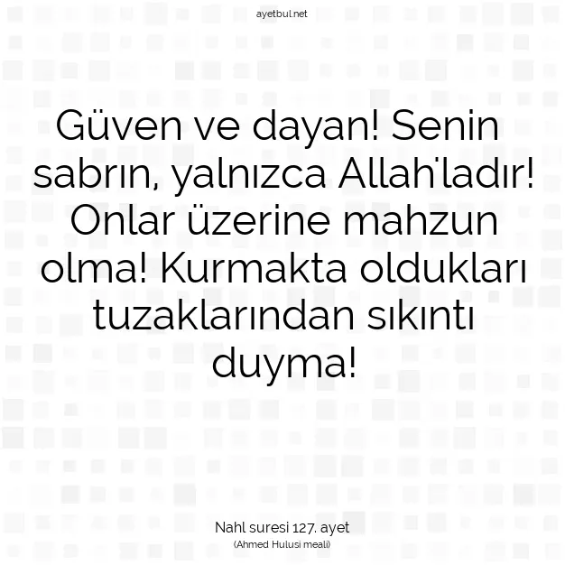 Ayetbul | Kuran Mealleri | Quran | Nahl suresi 127. ayet