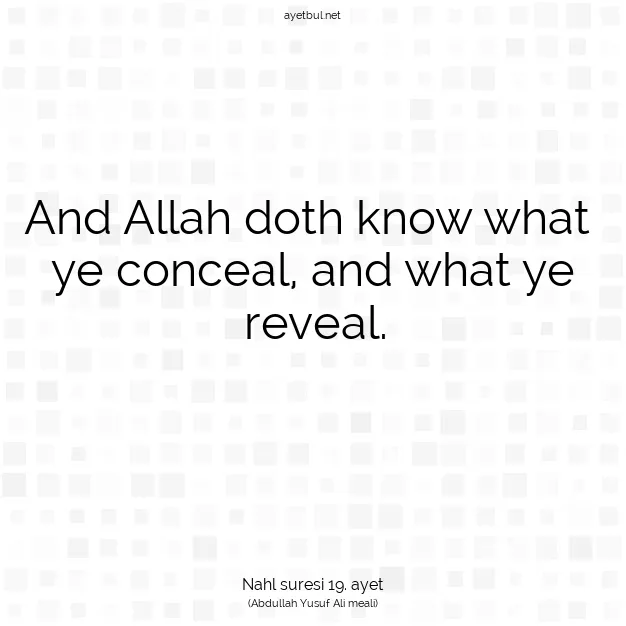 Ayetbul | Kuran Mealleri | Quran | Nahl suresi 19. ayet