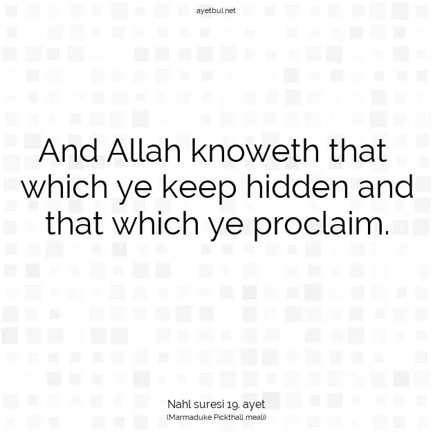 Ayetbul | Kuran Mealleri | Quran | Nahl suresi 19. ayet