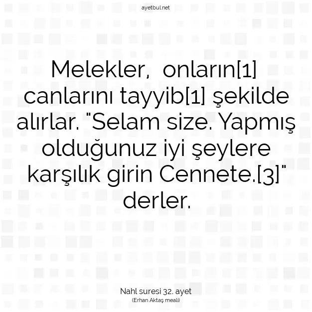 Ayetbul | Kuran Mealleri | Quran | Nahl suresi 32. ayet