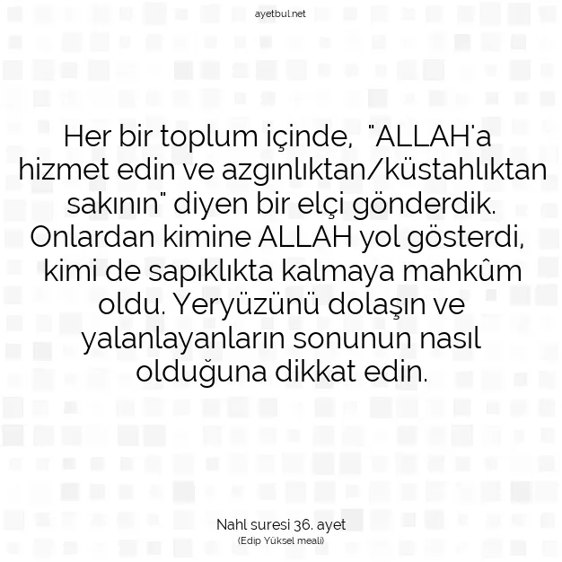 Ayetbul | Kuran Mealleri | Quran | Nahl suresi 36. ayet