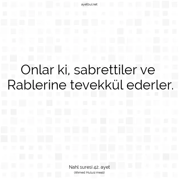 Ayetbul | Kuran Mealleri | Quran | Nahl suresi 42. ayet