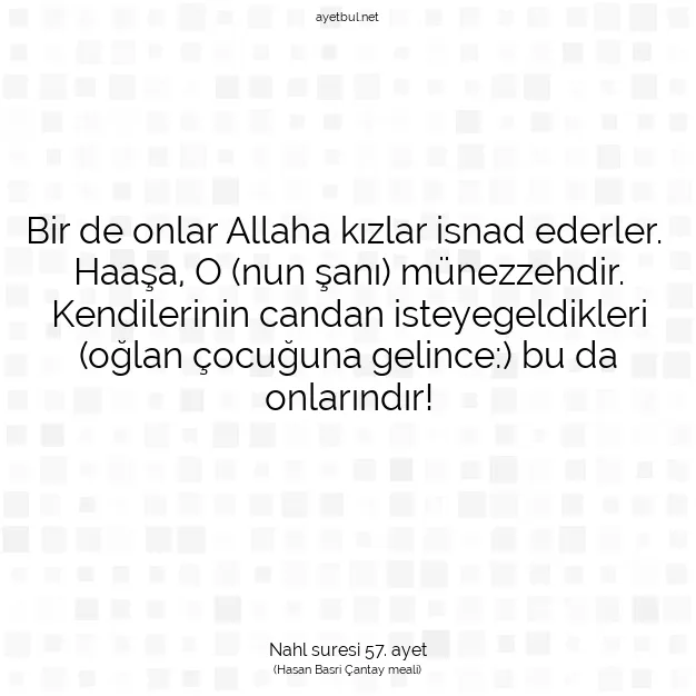 Ayetbul | Kuran Mealleri | Quran | Nahl suresi 57. ayet