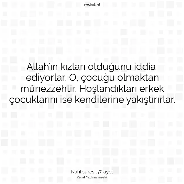 Ayetbul | Kuran Mealleri | Quran | Nahl suresi 57. ayet