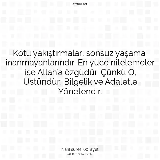 Ayetbul | Kuran Mealleri | Quran | Nahl suresi 60. ayet