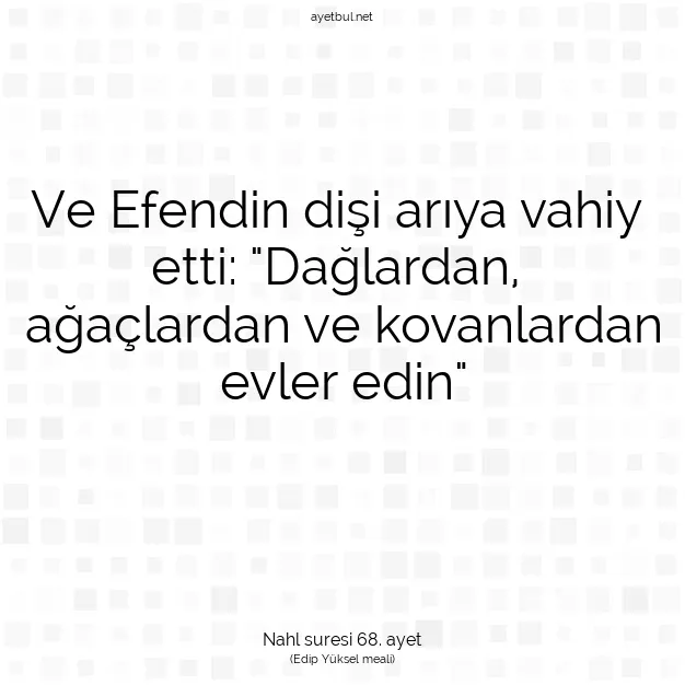 Ayetbul | Kuran Mealleri | Quran | Nahl suresi 68. ayet