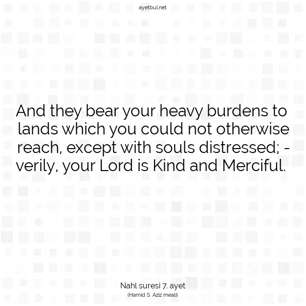 Ayetbul | Kuran Mealleri | Quran | Nahl suresi 7. ayet