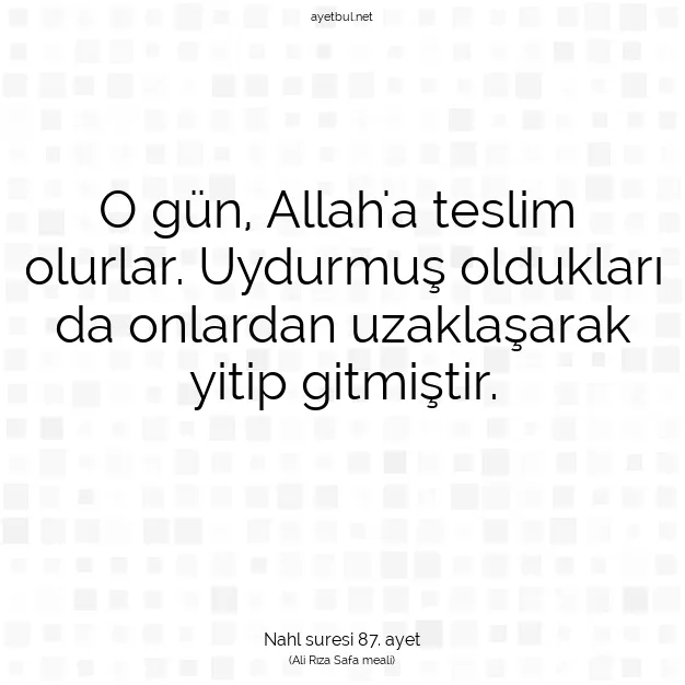 Ayetbul | Kuran Mealleri | Quran | Nahl suresi 87. ayet