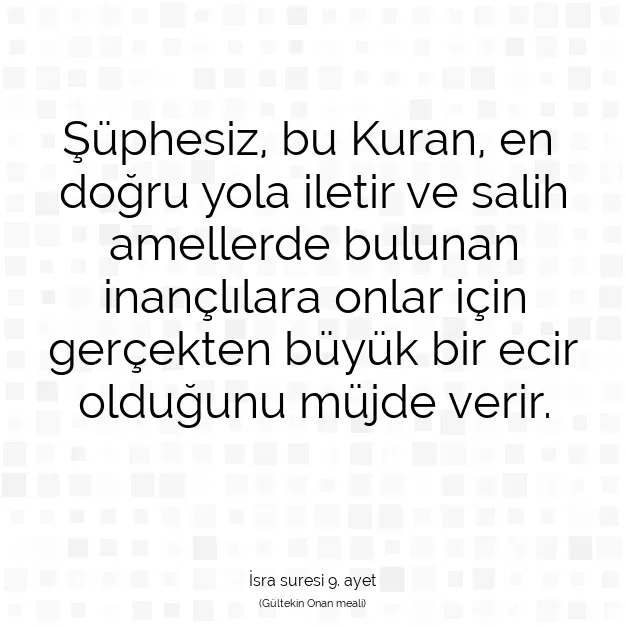 Ayetbul | Kuran Mealleri | Quran | İsra suresi 9. ayet