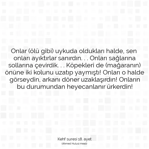 Ayetbul | Kuran Mealleri | Quran | Kehf suresi 18. ayet