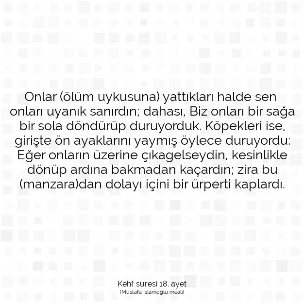 Ayetbul | Kuran Mealleri | Quran | Kehf suresi 18. ayet