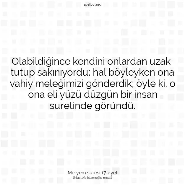 Ayetbul | Kuran Mealleri | Quran | Meryem suresi 17. ayet