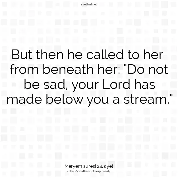 Ayetbul | Kuran Mealleri | Quran | Meryem suresi 24. ayet