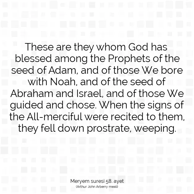 Ayetbul | Kuran Mealleri | Quran | Meryem suresi 58. ayet