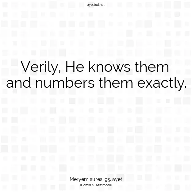 Ayetbul | Kuran Mealleri | Quran | Meryem suresi 95. ayet