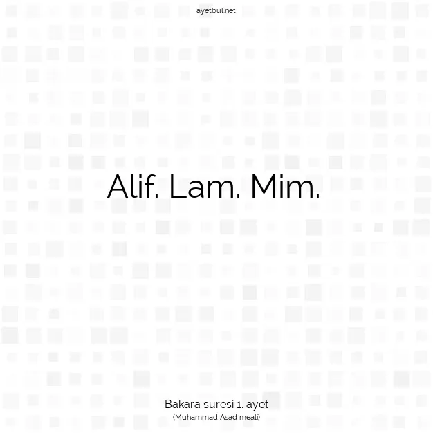 Ayetbul | Kuran Mealleri | Quran | Bakara suresi 1. ayet
