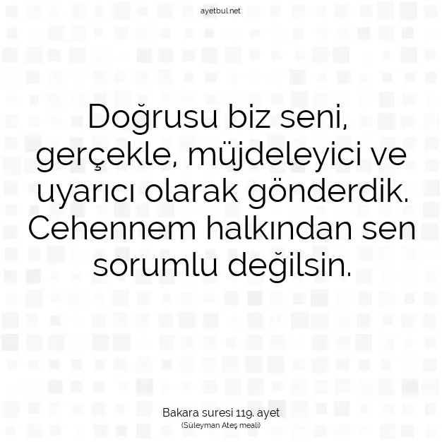 Ayetbul | Kuran Mealleri | Quran | Bakara suresi 119. ayet