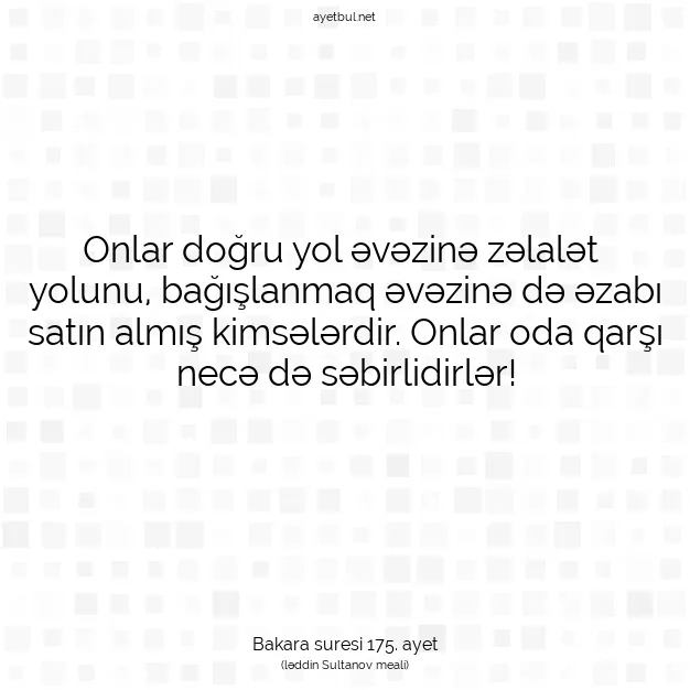 Ayetbul | Kuran Mealleri | Quran | Bakara suresi 175. ayet