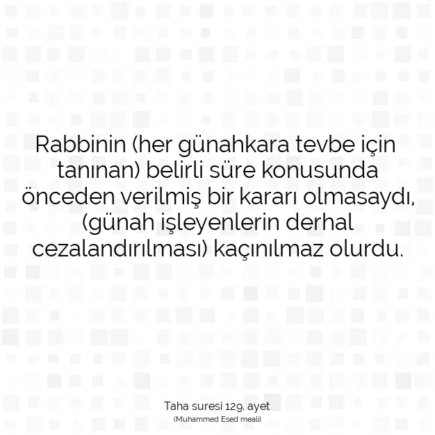 Ayetbul | Kuran Mealleri | Quran | Taha suresi 129. ayet