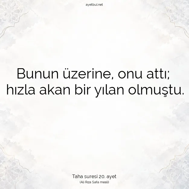 Ayetbul | Kuran Mealleri | Quran | Taha suresi 20. ayet