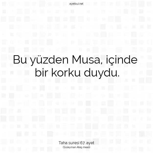 Ayetbul | Kuran Mealleri | Quran | Taha suresi 67. ayet