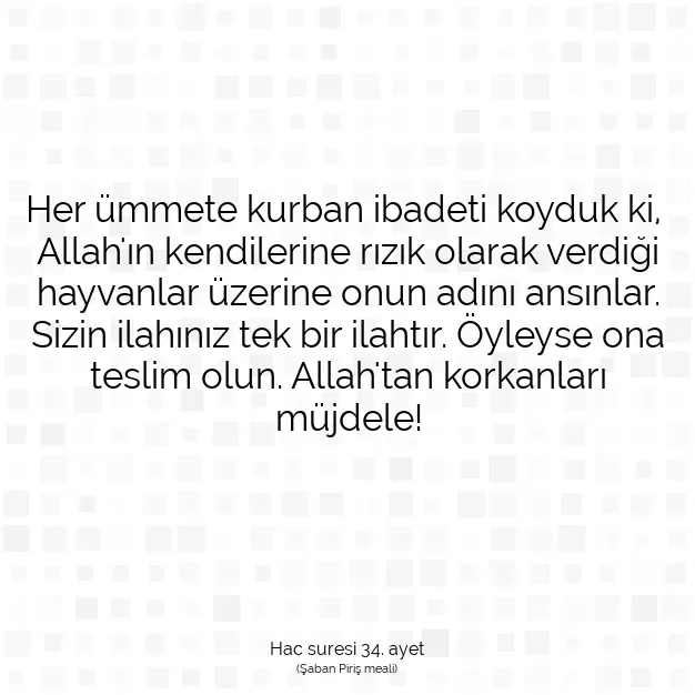 Ayetbul | Kuran Mealleri | Quran | Hac suresi 34. ayet
