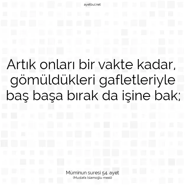 Ayetbul | Kuran Mealleri | Quran | Müminun suresi 54. ayet