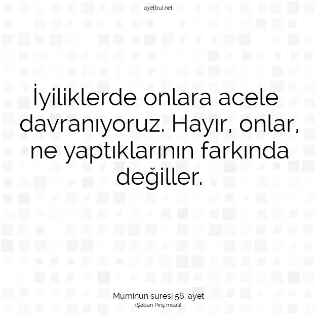 Ayetbul | Kuran Mealleri | Quran | Müminun suresi 56. ayet