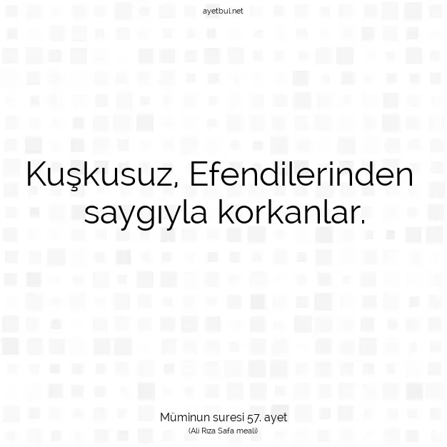 Ayetbul | Kuran Mealleri | Quran | Müminun suresi 57. ayet