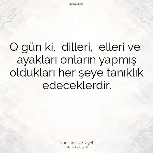 Ayetbul | Kuran Mealleri | Quran | Nur suresi 24. ayet