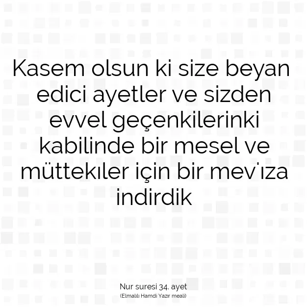 Ayetbul | Kuran Mealleri | Quran | Nur suresi 34. ayet